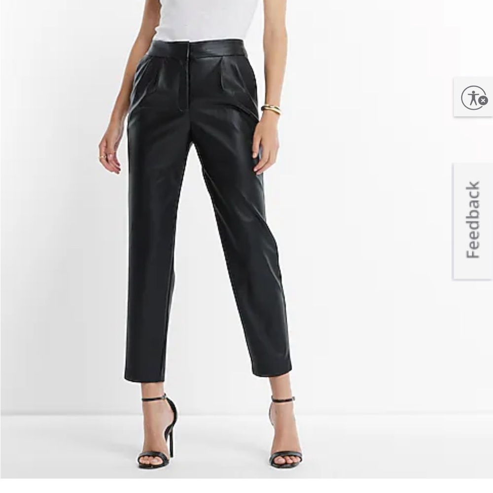 Express Faux Leather Black Ankle Pants